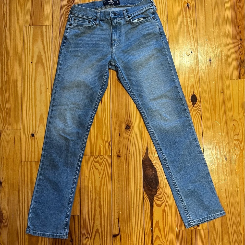 Blue Slim Straight Jeans with Medium Wash - Picture 1 of 3